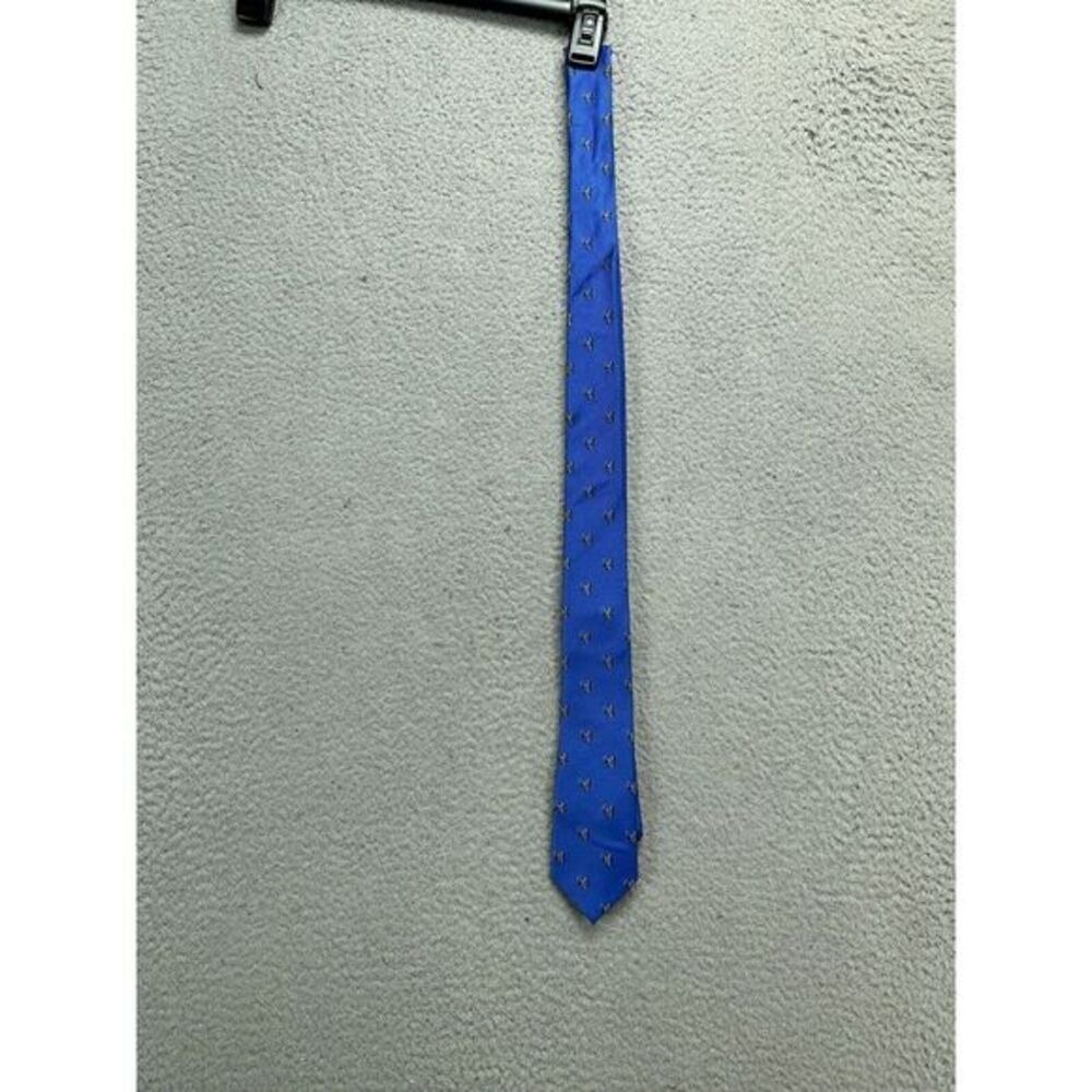 Lauren Ralph Lauren Necktie Adult One Size Blue Fish 100% Silk Suit Tie Mens